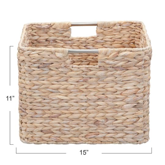 Household Essentials 11" Square Hyacinth Wicker Basket